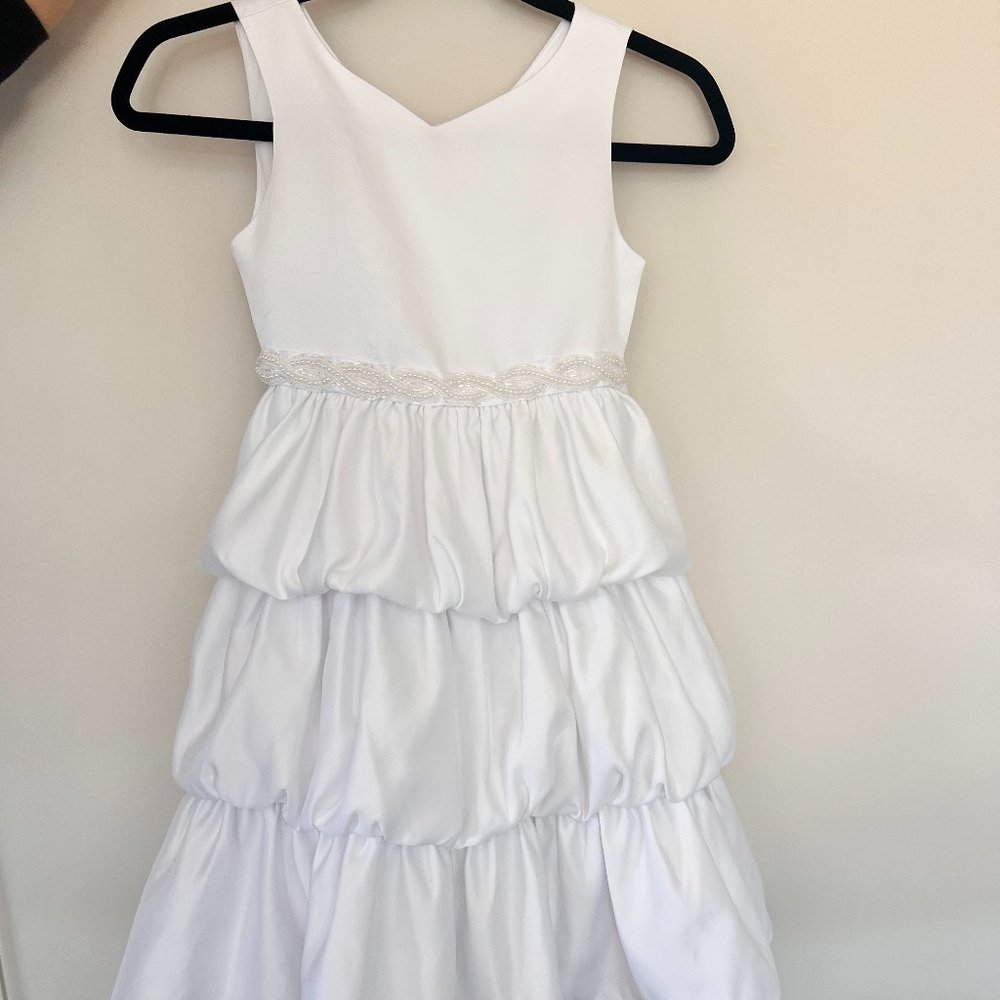 Girl's White Satin dress size 7